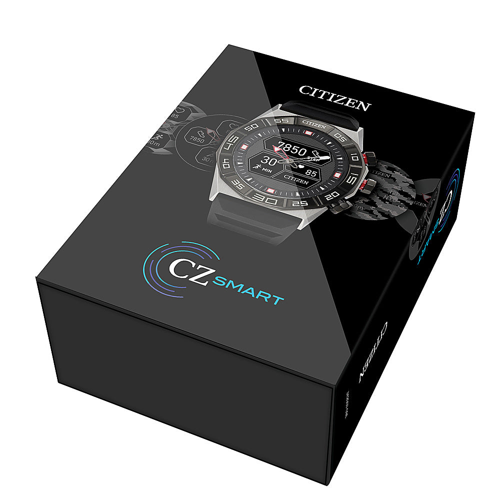 Citizen - CZ Smart 44mm Unisex Stainless Hybrid Sport Smartwatch with Silicone Strap - Black & Silver_5