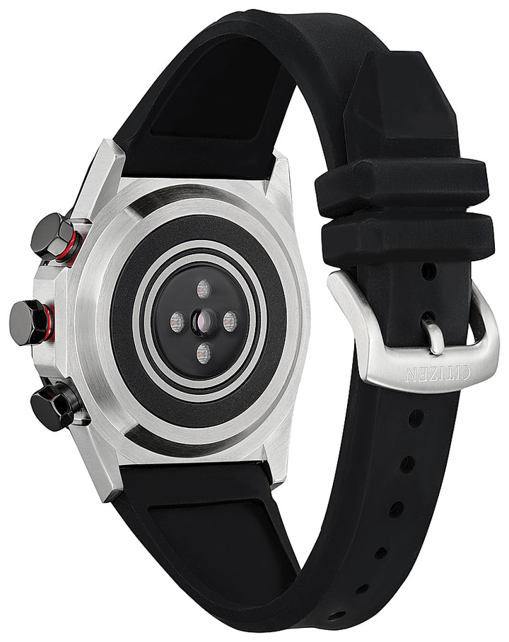 Citizen - CZ Smart 44mm Unisex Stainless Hybrid Sport Smartwatch with Silicone Strap - Black & Silver_2