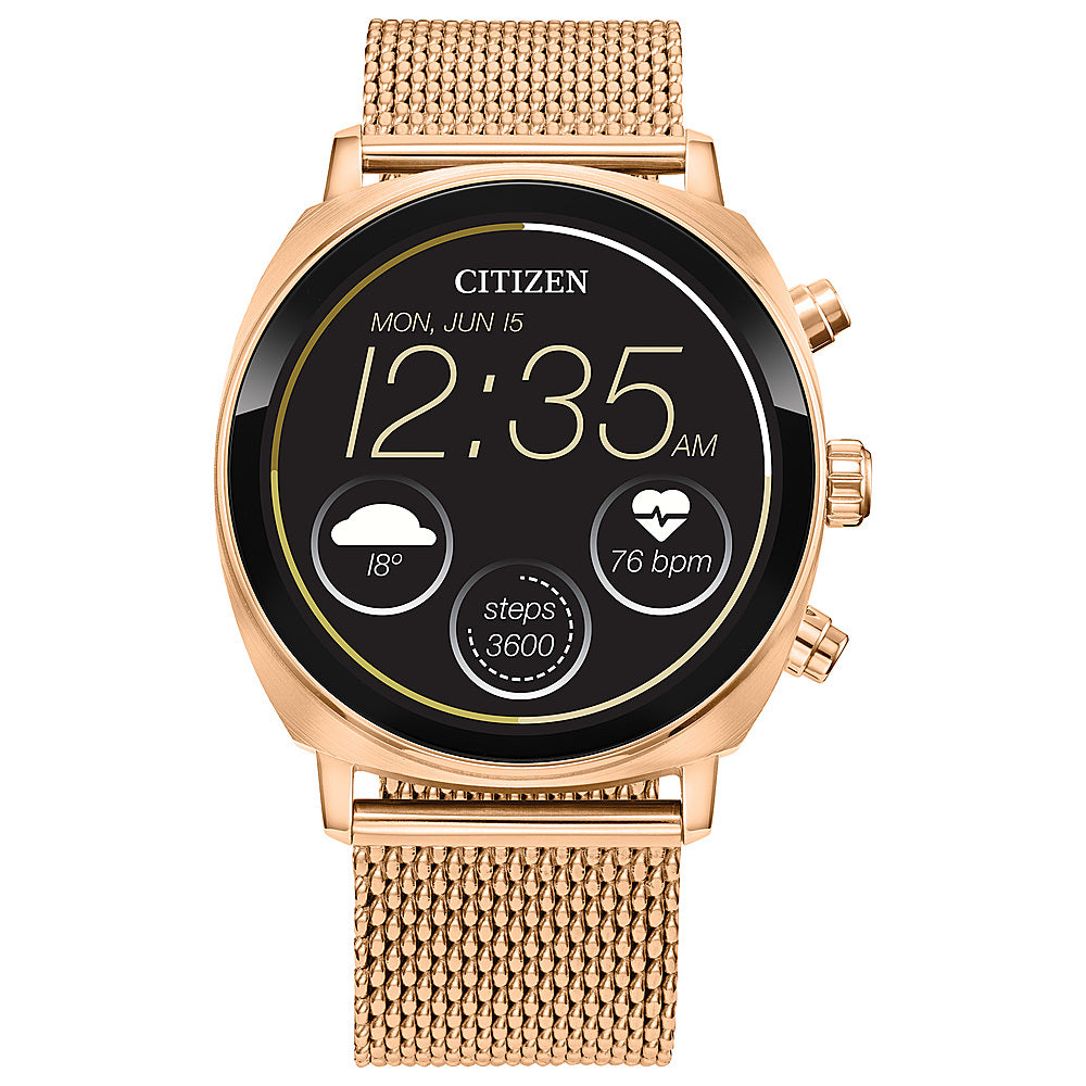 Citizen - CZ Smart 41mm Unisex Casual Smartwatch with IP Stainless Steel Mesh Bracelet - Rose Gold_0
