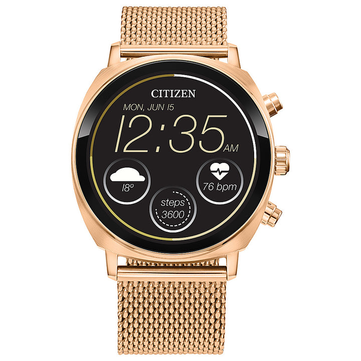 Citizen - CZ Smart 41mm Unisex Casual Smartwatch with IP Stainless Steel Mesh Bracelet - Rose Gold_0