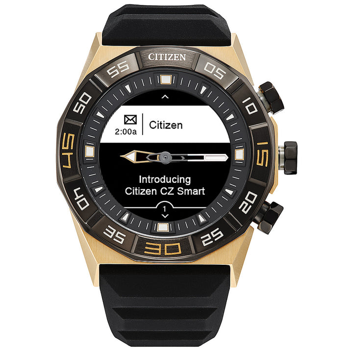 Citizen - CZ Smart 44mm Unisex IP Stainless Hybrid Sport Smartwatch with Silicone Strap - Gold_5