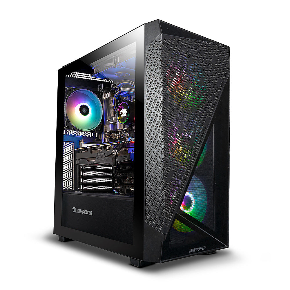 iBUYPOWER - SlateMesh Gaming Desktop - AMD Ryzen 7 7700X - 32GB Memory - NVIDIA GeForce RTX 4070 12GB - 2TB NVMe SSD - Black_1
