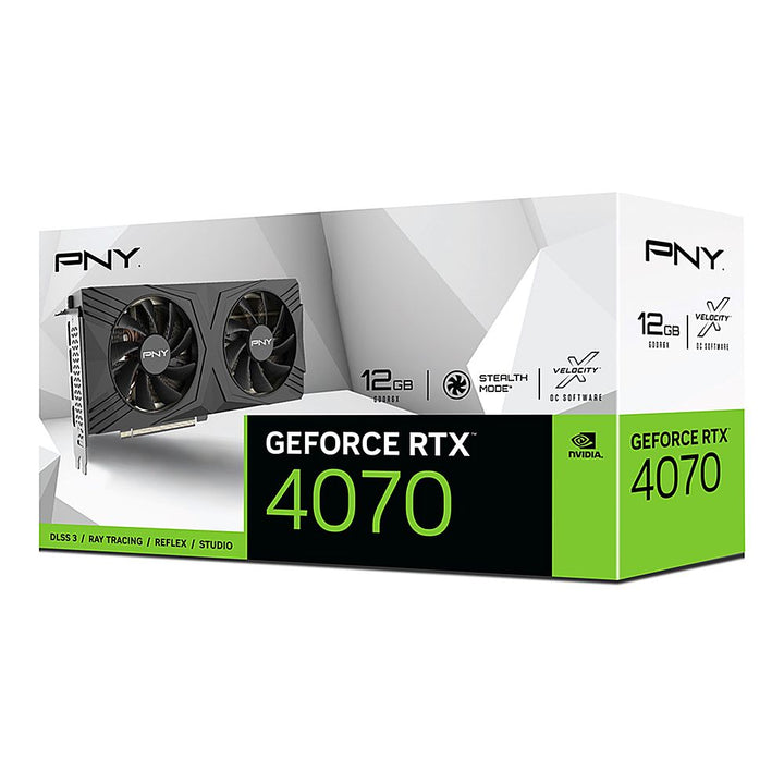 PNY - NVIDIA GeForce RTX 4070 12GB GDDR6X PCI Express 4.0 Graphics Card with Dual Fan and DLSS 3 - Black_3