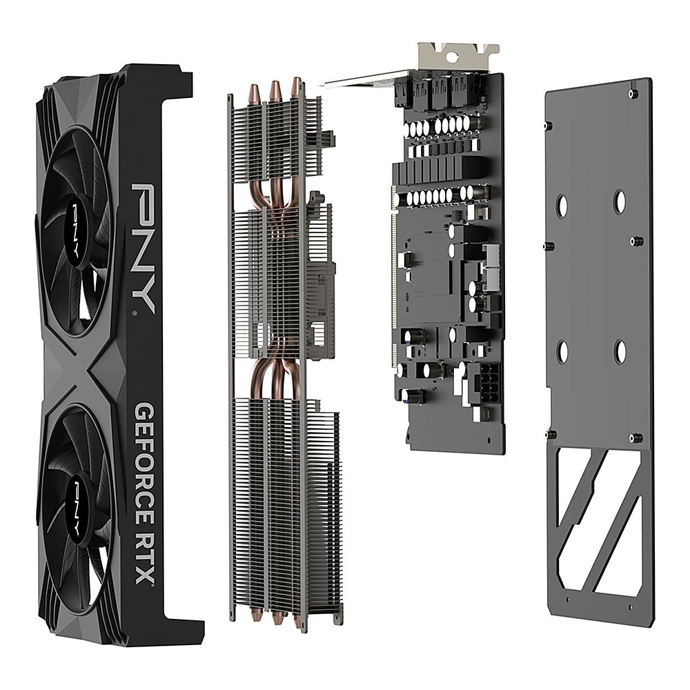 PNY - NVIDIA GeForce RTX 4070 12GB GDDR6X PCI Express 4.0 Graphics Card with Dual Fan and DLSS 3 - Black_2