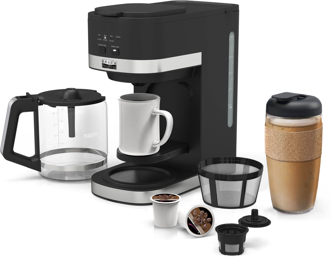 Bella Pro Series - Single Serve & 12-Cup Coffee Maker Combo - Black_4