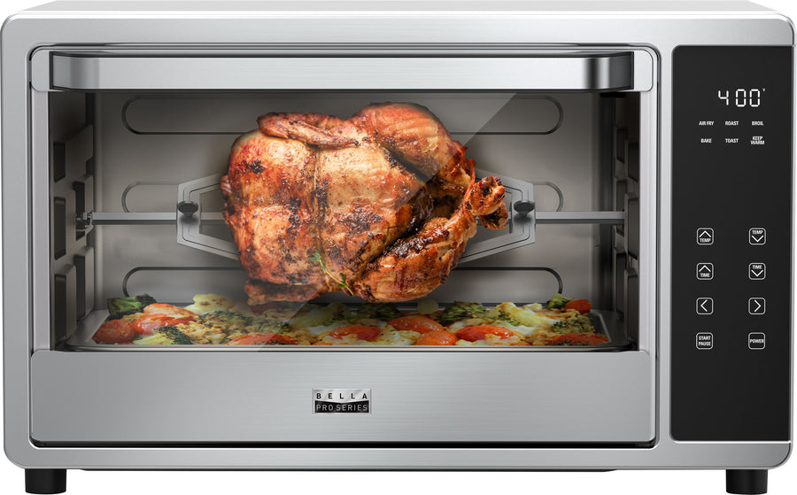Bella Pro Series - 6-Slice Air Fryer Toaster Oven with Rotisserie - Stainless Steel_0