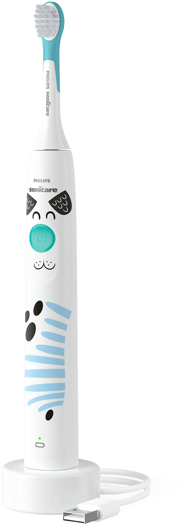 Philips Sonicare - Sonicare for Kids Design a Pet Edition Electric Toothbrush - White With Aqua Blue Button_1