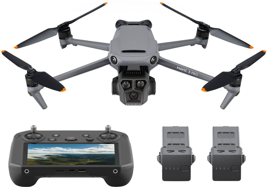 DJI - Mavic 3 Pro Fly More Combo Drone and RC Pro Remote Control with Built-in Screen - Gray_0