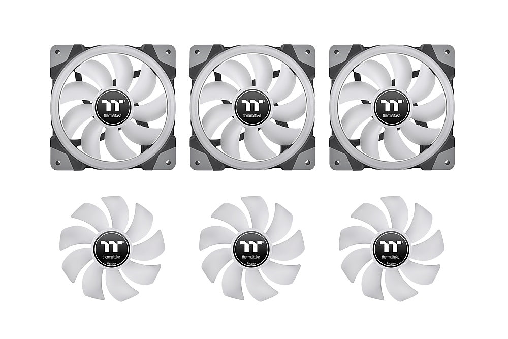 Thermaltake - SWAFAN EX 12 RGB 120mm Cooling Fan Kit Swappable Fan Blade 3-Pack - Black_1