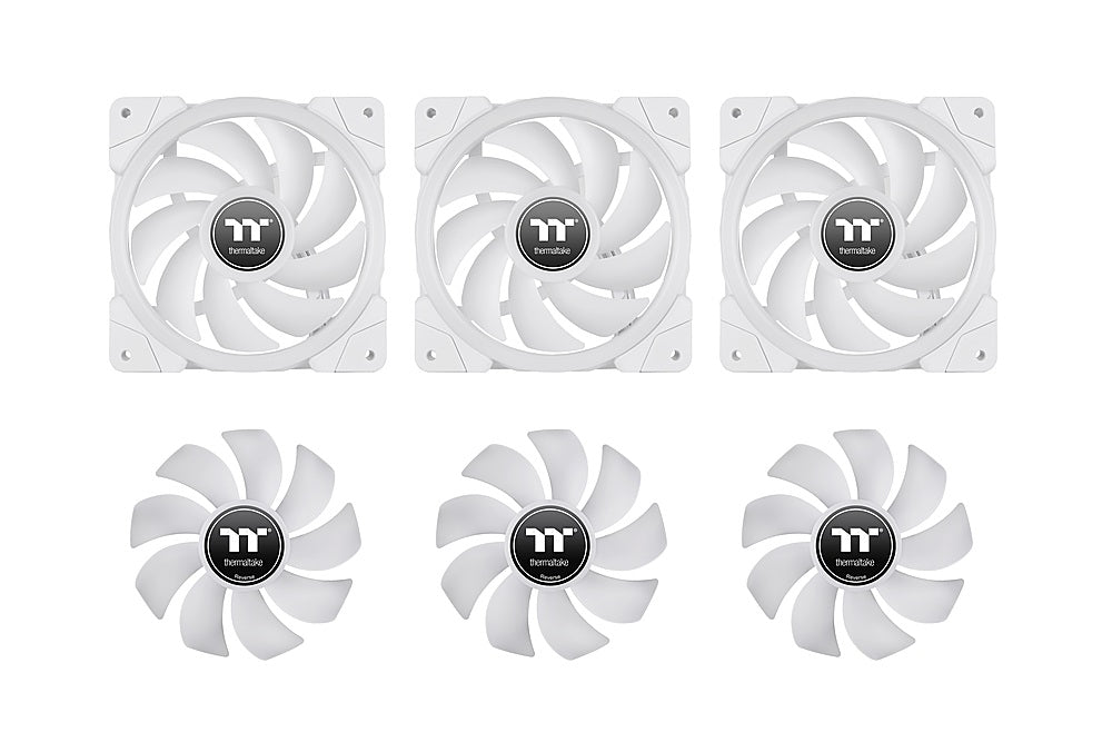 Thermaltake - SWAFAN EX 12 RGB 120mm Cooling Fan Kit Swappable Fan Blade 3-Pack - White_1