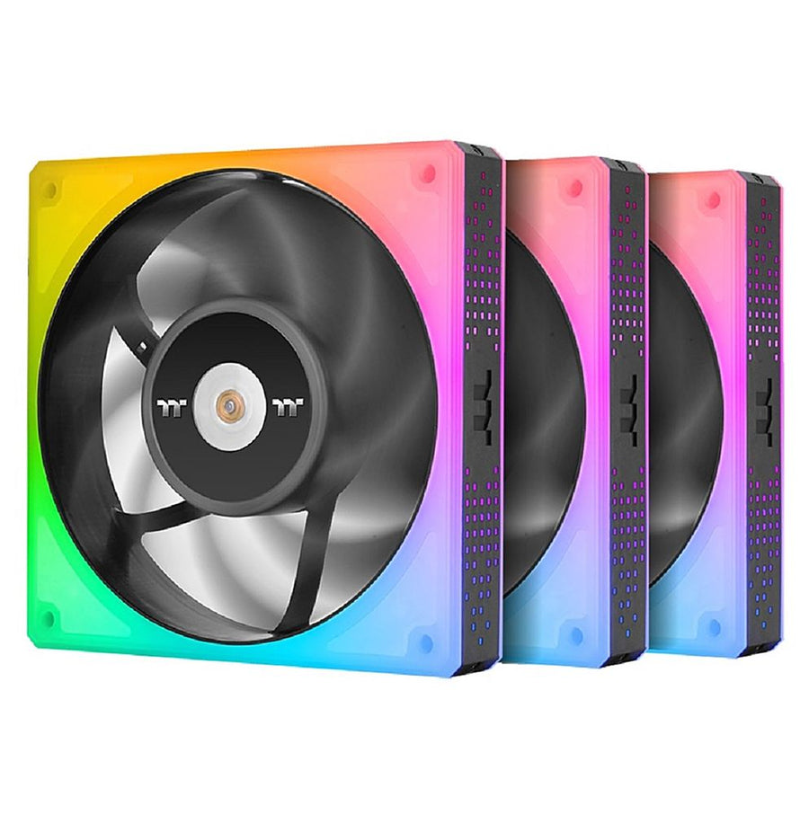 Thermaltake - TOUGHFAN 12 RGB 120mm Cooling Fan Kit Luminous Fan Frame 3-Pack - Black_0