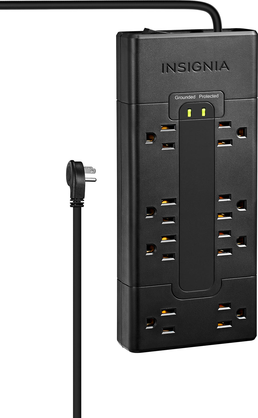 Insignia™ - 8-Outlet 1,200 Joules Surge Protector - Black_0