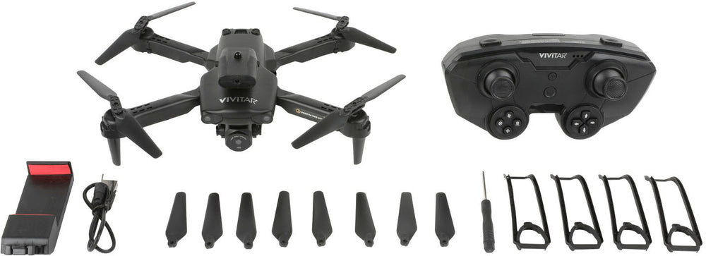 Vivitar - Air View Foldable Drone with Remote - Black_1