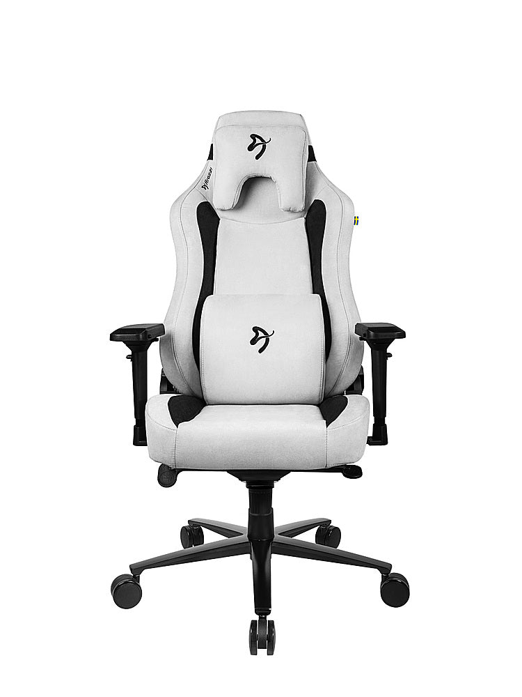 Arozzi - Vernazza Series Top-Tier Premium Supersoft Upholstery Fabric Office/Gaming Chair - Light Gray_0