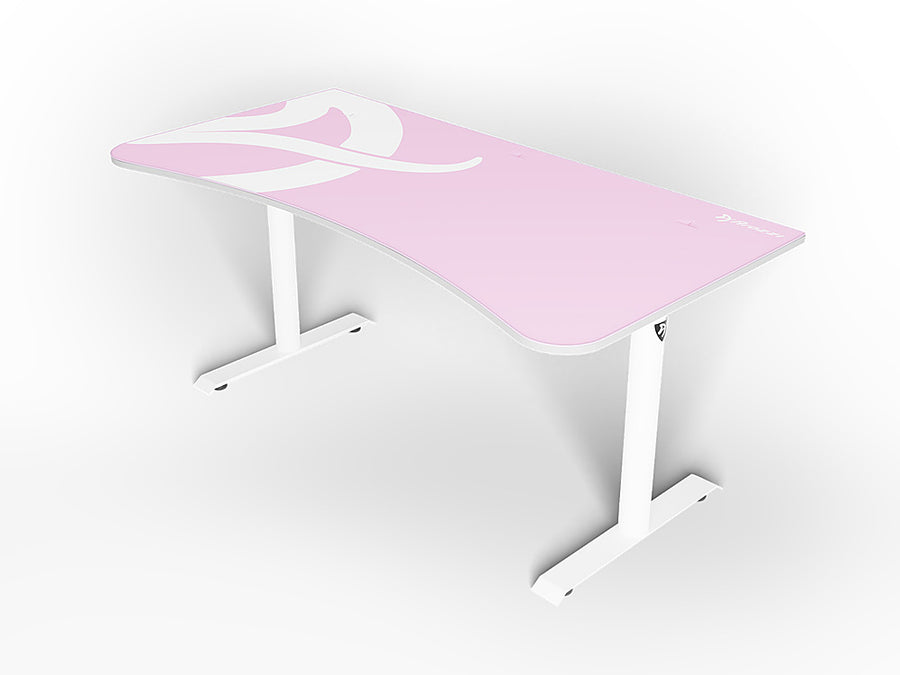 Arozzi - Arena Ultrawide Curved Gaming Desk - White/Pink_0