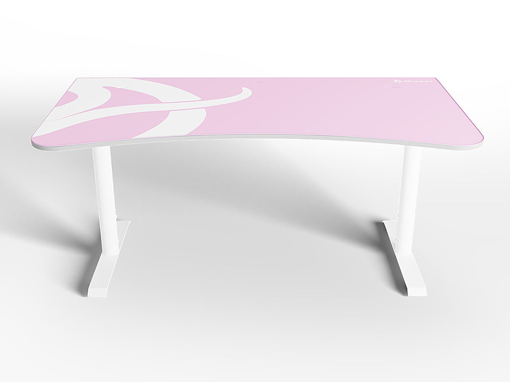 Arozzi - Arena Ultrawide Curved Gaming Desk - White/Pink_3