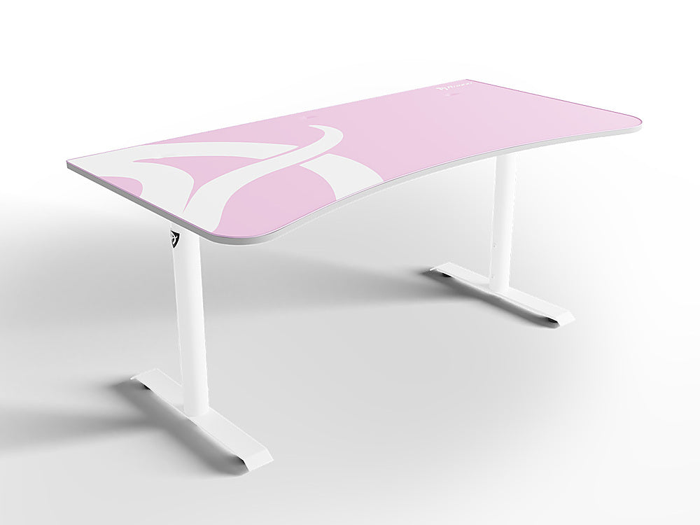 Arozzi - Arena Ultrawide Curved Gaming Desk - White/Pink_2
