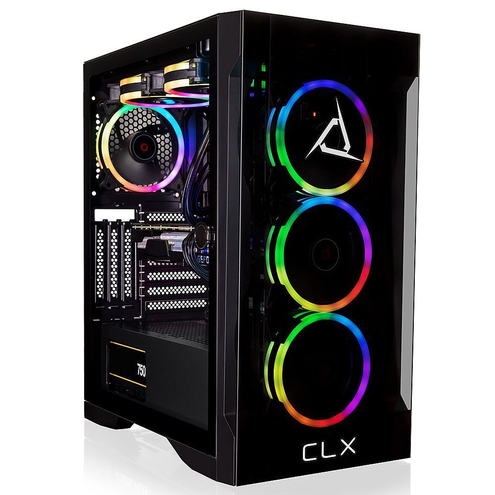 CLX - SET Gaming Desktop - AMD Ryzen 7 7700X - 32GB Memory - NVIDIA GeForce RTX 4070 - 1TB NVMe M.2 SSD + 4TB HDD - Black_0