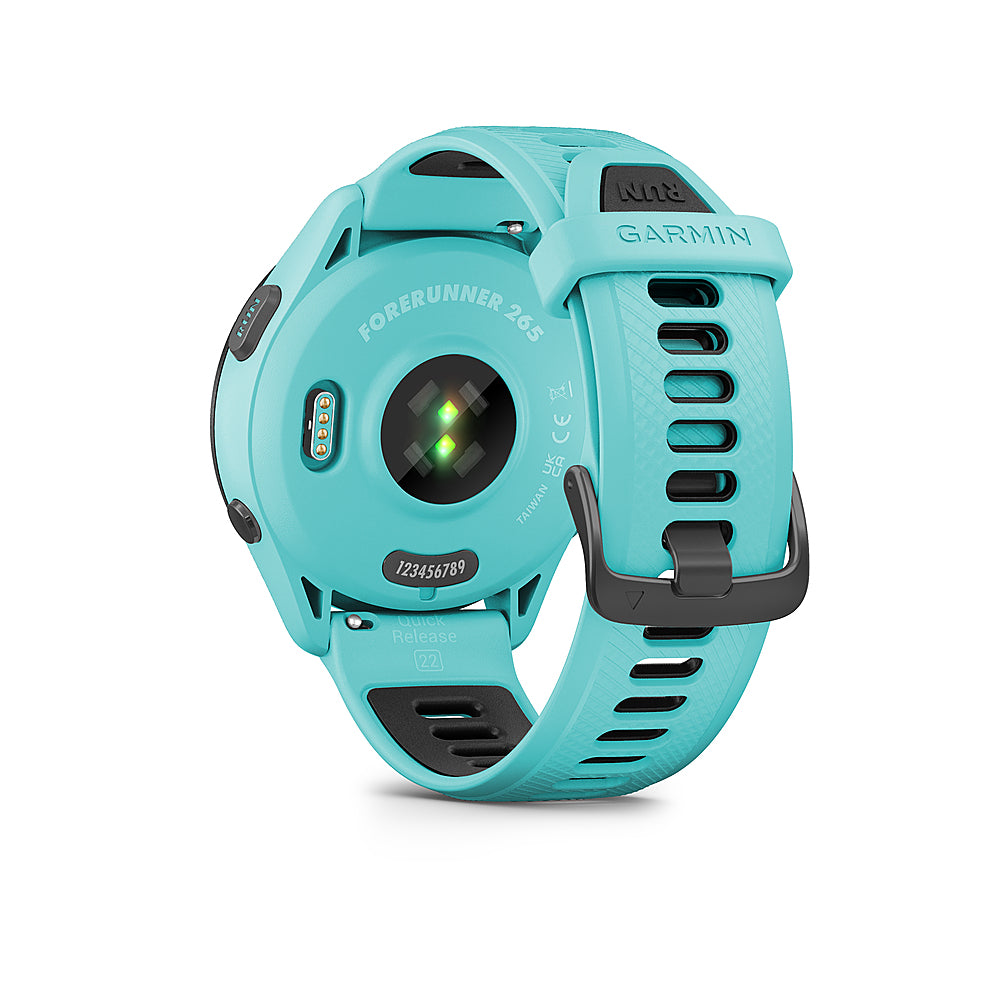 Garmin - Forerunner 265 GPS Smartwatch 46 mm Fiber-reinforced polymer - Black/Aqua_3