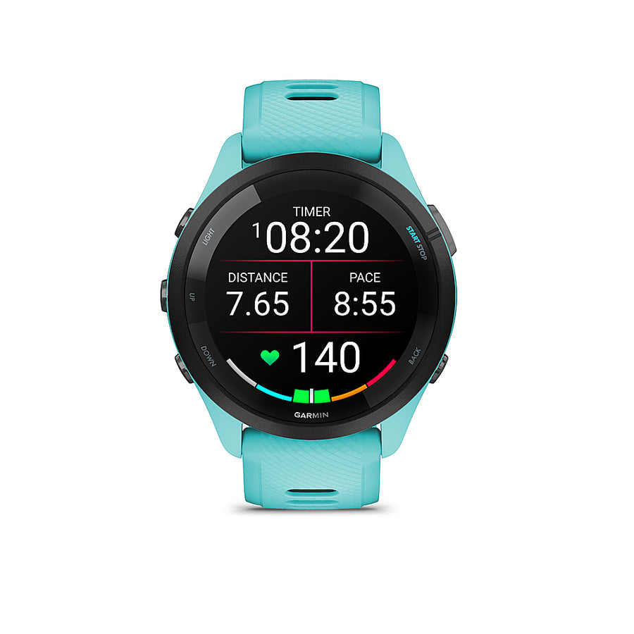 Garmin - Forerunner 265 GPS Smartwatch 46 mm Fiber-reinforced polymer - Black/Aqua_0
