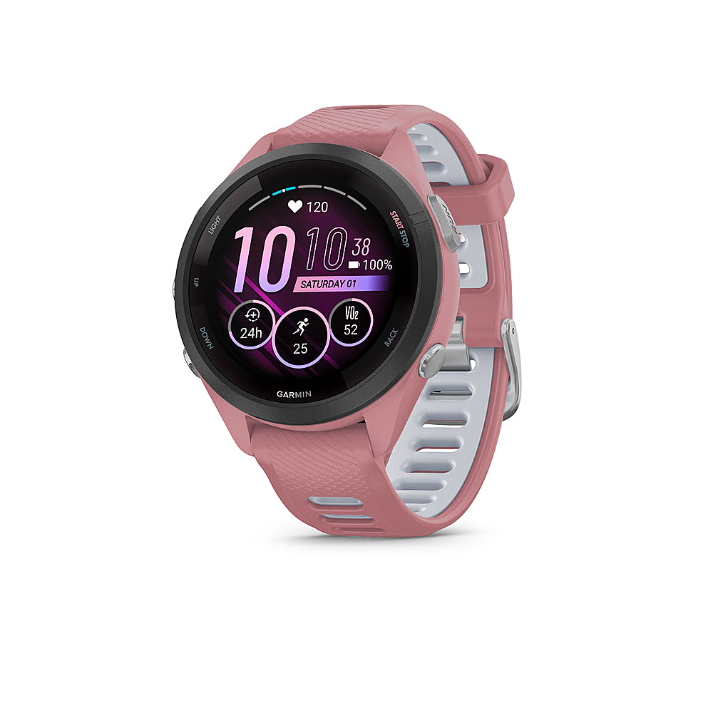 Garmin - Forerunner 265S GPS Smartwatch 42 mm Fiber-reinforced polymer - Black/Light Pink_2