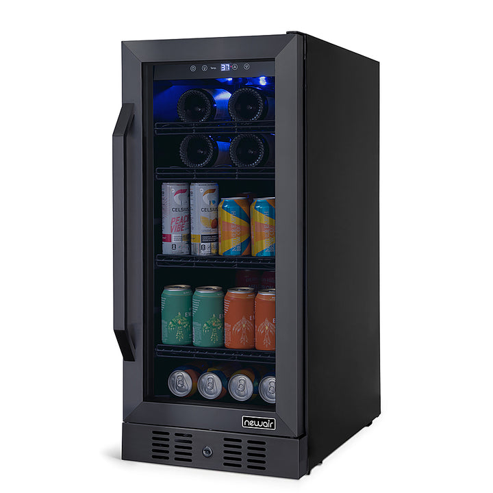 NewAir - 15” FlipShelf 33-Bottle or 80-Can Beverage Cooler with Reversible Shelves_9
