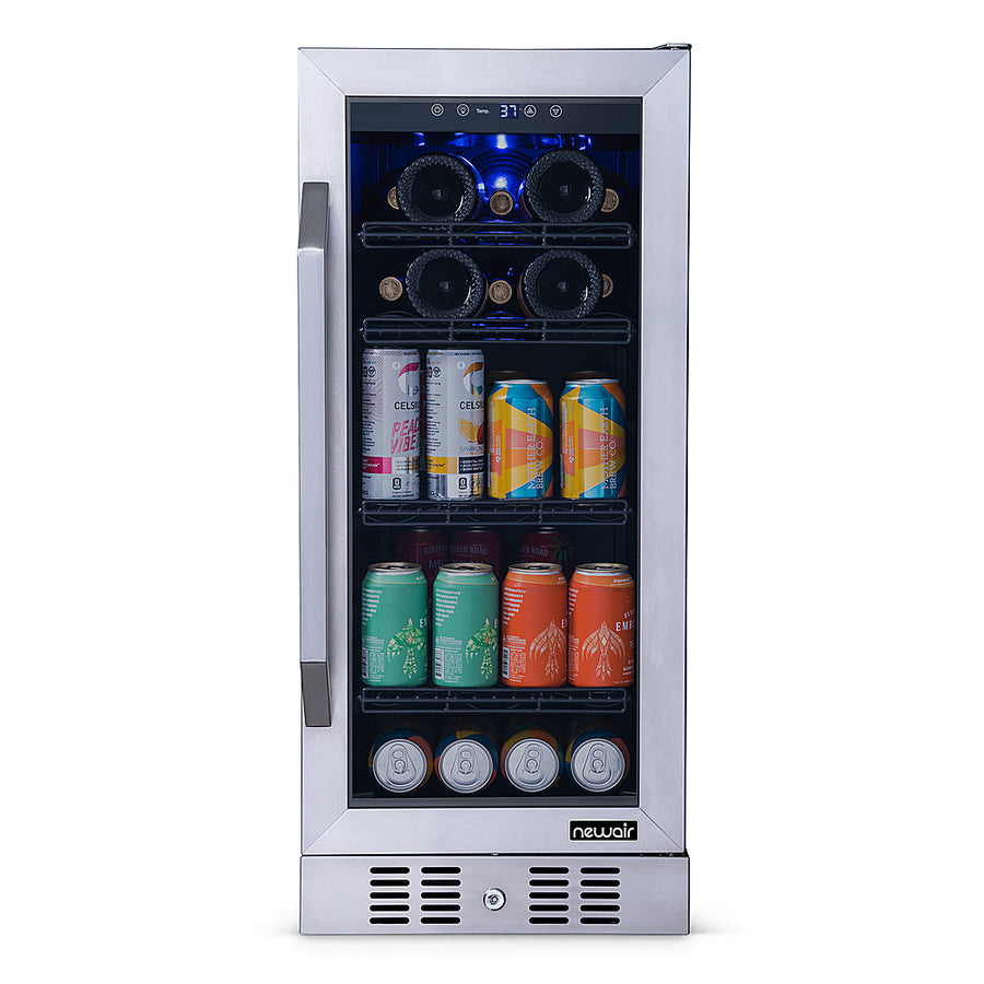 NewAir - 15” FlipShelf 33-Bottle or 80-Can Beverage Cooler with Reversible Shelves_0
