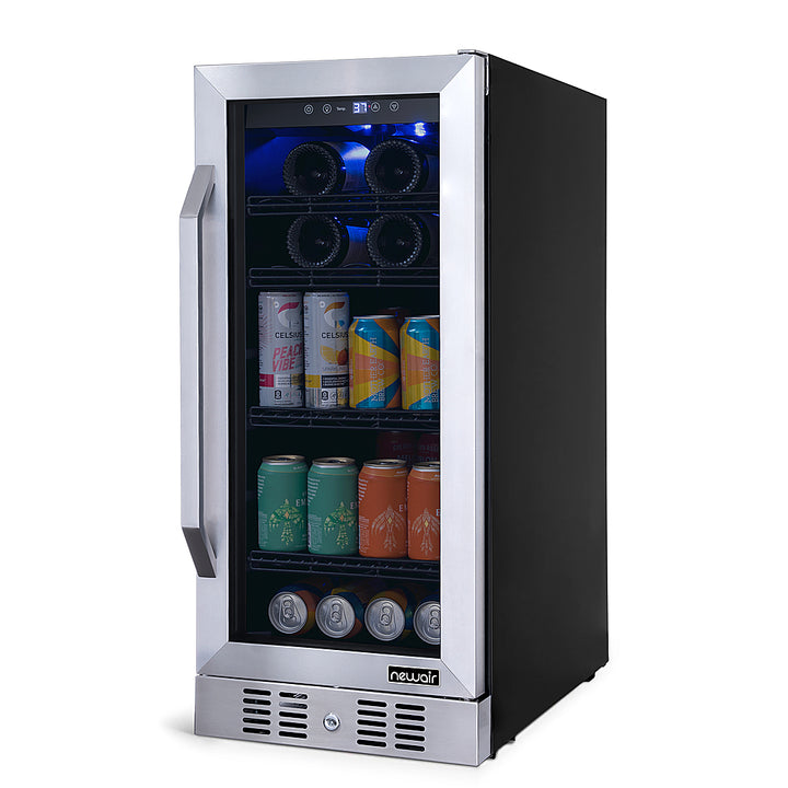 NewAir - 15” FlipShelf 33-Bottle or 80-Can Beverage Cooler with Reversible Shelves_7