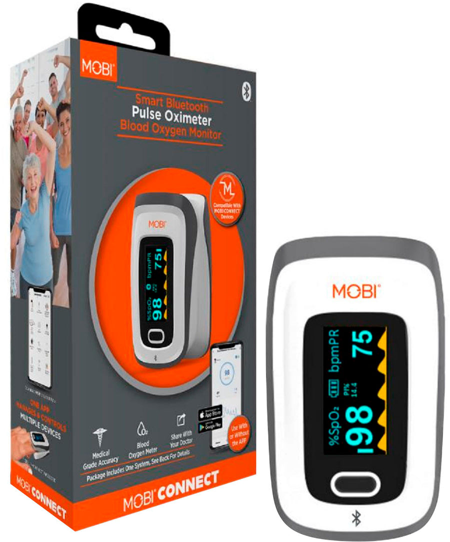 MOBI - Smart OLED Fingertip Bluetooth Pulse Oximeter - White_0