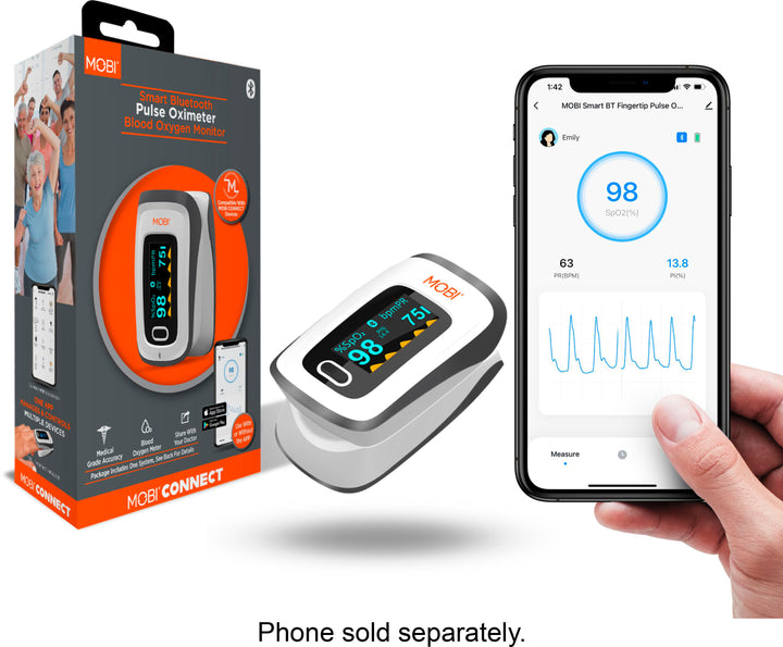 MOBI - Smart OLED Fingertip Bluetooth Pulse Oximeter - White_3