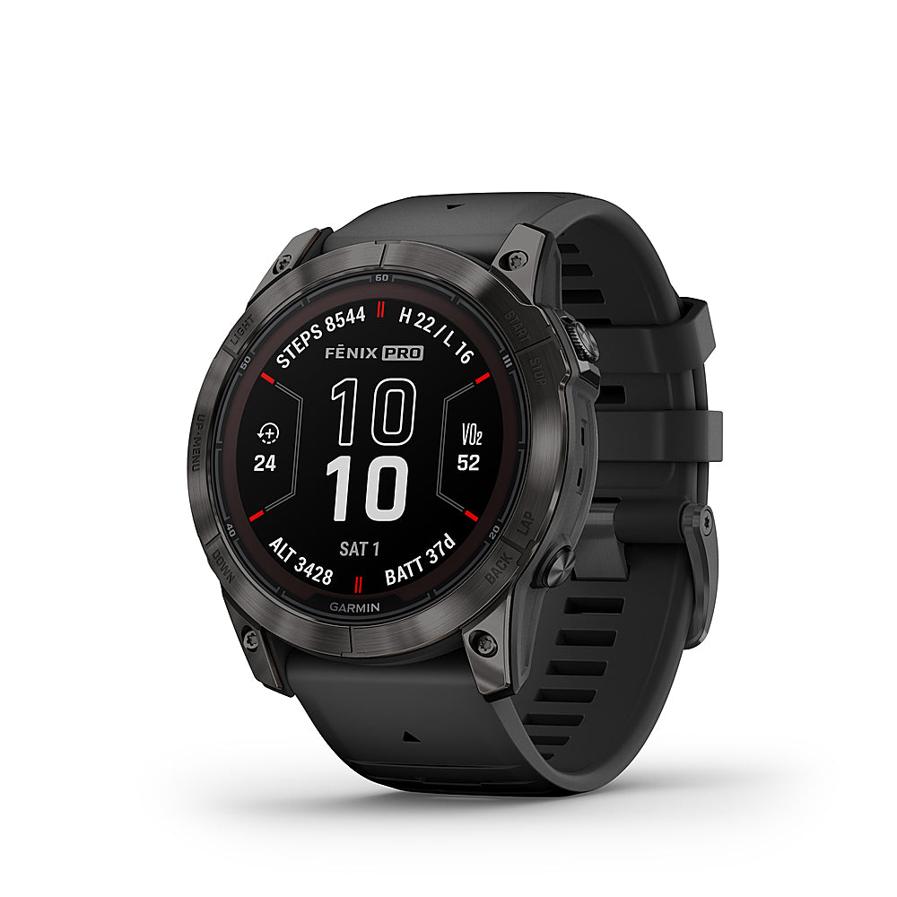 Garmin - fenix 7X Pro Sapphire Solar GPS Smartwatch 51 mm Fiber-reinforced polymer - Carbon Gray DLC Titanium_2
