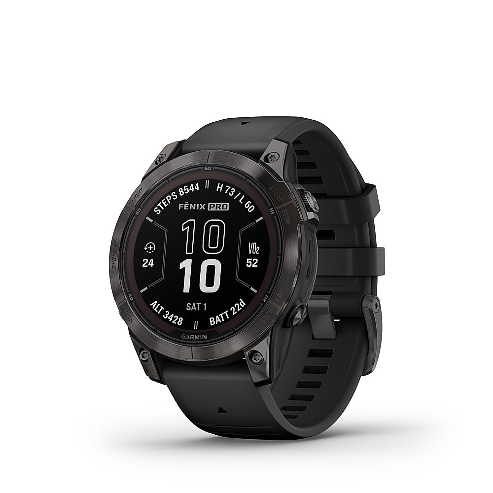 Garmin - fenix 7 Pro Sapphire Solar GPS Smartwatch 47 mm Fiber-reinforced polymer - Carbon Gray DLC Titanium_2