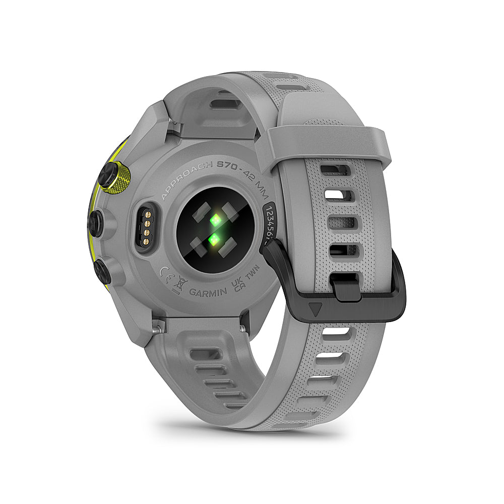 Garmin - Approach S70 GPS Smartwatch 42mm Ceramic - Black Ceramic Bezel with Powder Gray Silicone Band_3