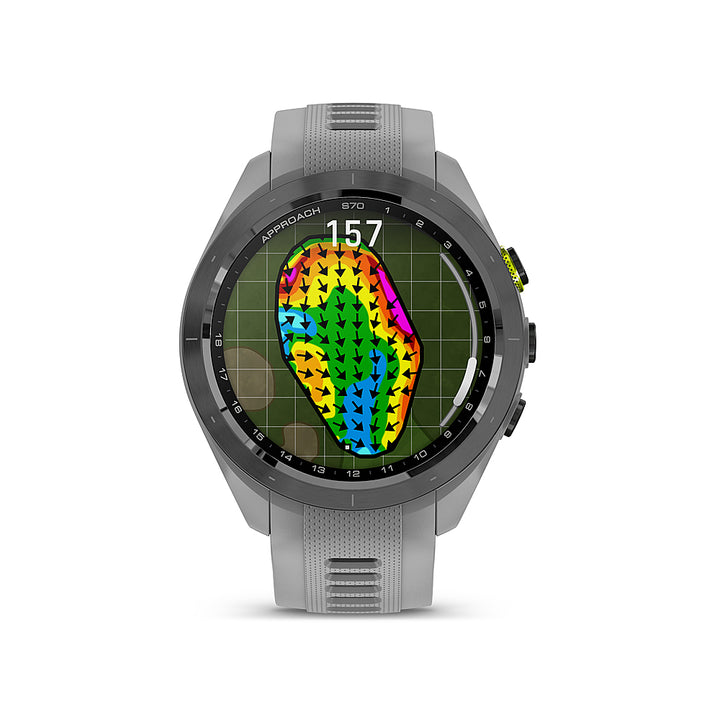 Garmin - Approach S70 GPS Smartwatch 42mm Ceramic - Black Ceramic Bezel with Powder Gray Silicone Band_6