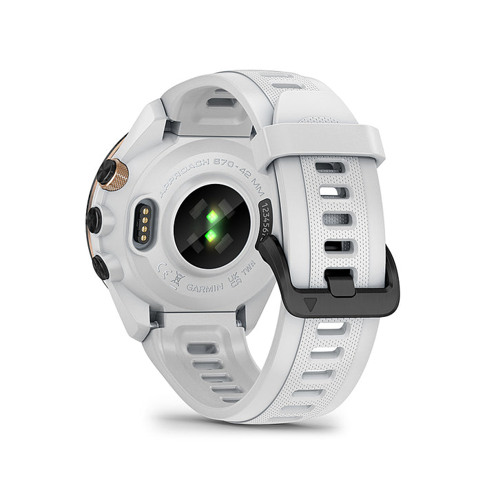 Garmin - Approach S70 GPS Smartwatch 42mm Ceramic - Black Ceramic Bezel with White Silicone Band_3