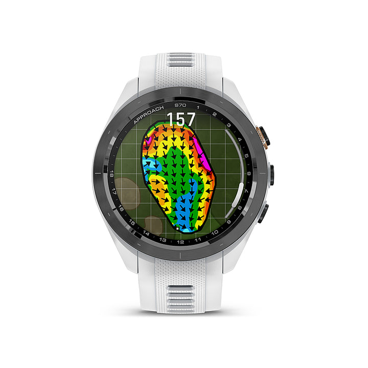 Garmin - Approach S70 GPS Smartwatch 42mm Ceramic - Black Ceramic Bezel with White Silicone Band_6