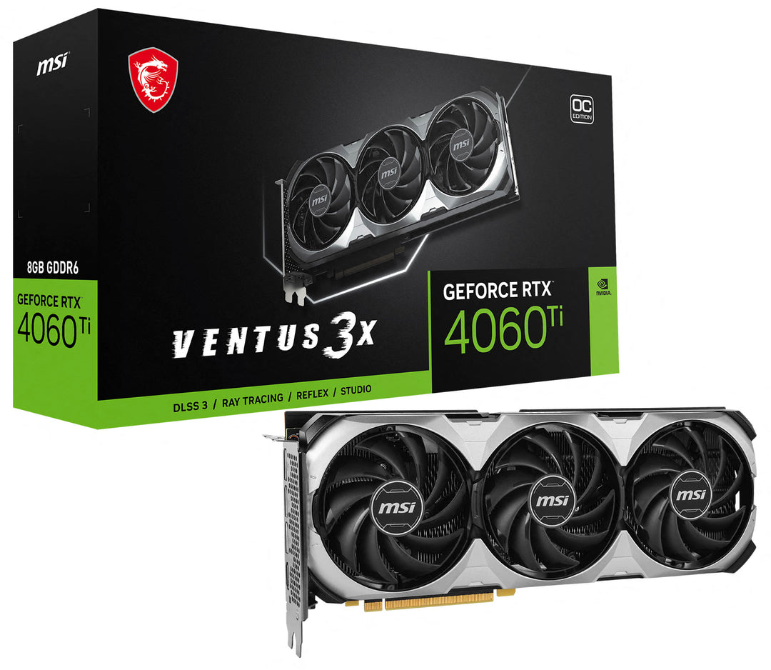 MSI - NVIDIA GeForce RTX 4060 Ti 8GB VENTUS 3X OC 8GB DDR6X PCI Express 4.0 Graphics Card_0