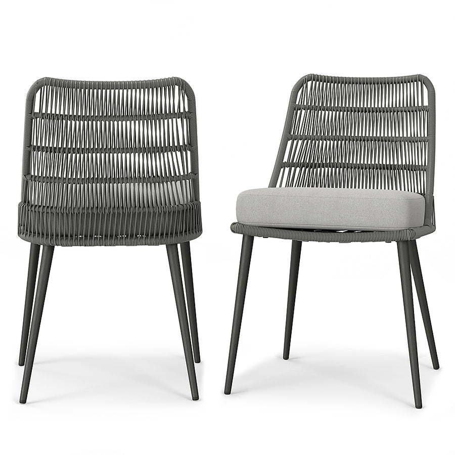 Simpli Home - Beachside Outdoor Dining Chair (Set of 2) - Grey_0
