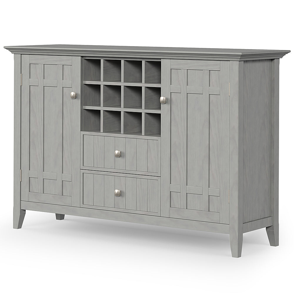Simpli Home - Bedford SOLID WOOD 54 inch Wide Transitional Sideboard Buffet and Wine Rack in - Fog Grey_1