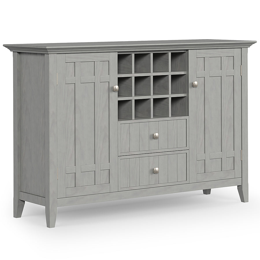 Simpli Home - Bedford SOLID WOOD 54 inch Wide Transitional Sideboard Buffet and Wine Rack in - Fog Grey_0