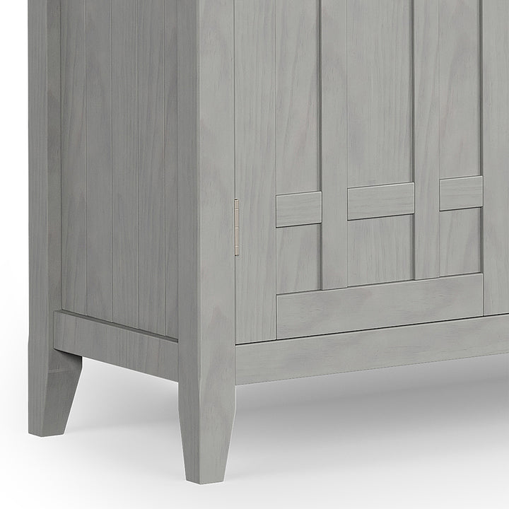 Simpli Home - Bedford SOLID WOOD 54 inch Wide Transitional Sideboard Buffet and Wine Rack in - Fog Grey_3