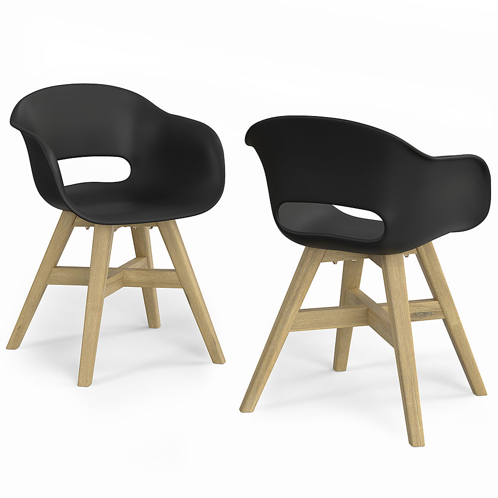 Simpli Home - Kona Outdoor Dining Chair in Plastic ( Set of 2 ) - Black_1