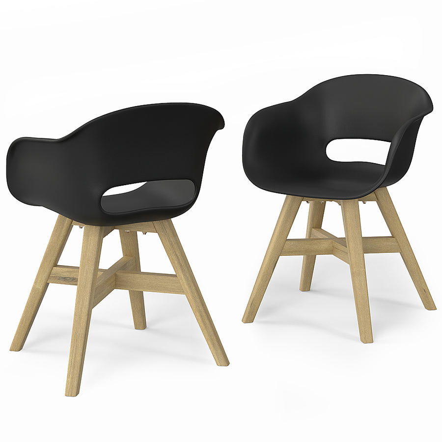 Simpli Home - Kona Outdoor Dining Chair in Plastic ( Set of 2 ) - Black_0