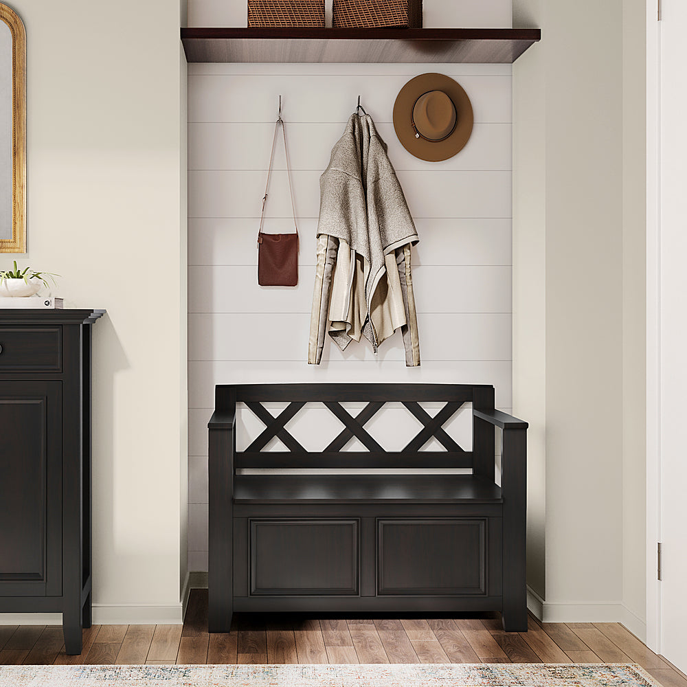 Simpli Home - Amherst Small Entryway Storage Bench - Hickory Brown_3