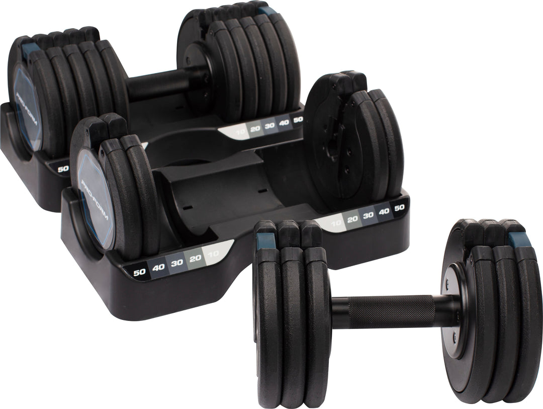 ProForm - 50 lb Select-A-Weight Dumbbell Set - Black_7