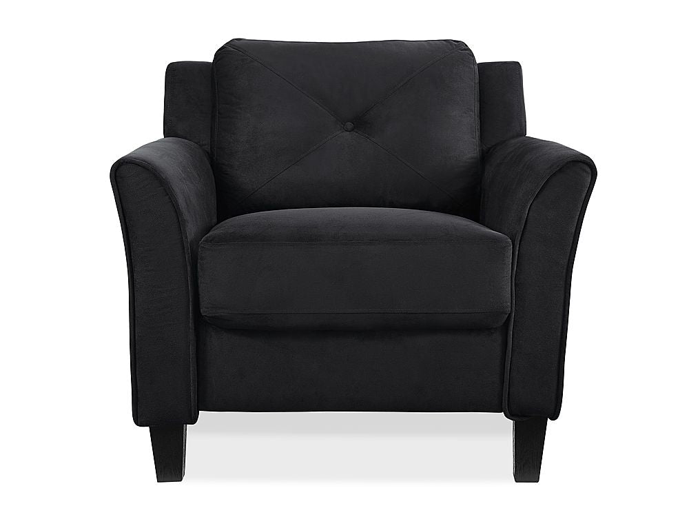 Lifestyle Solutions - Hartford Chair Upholstered Fabric Curved Arms - Black_1