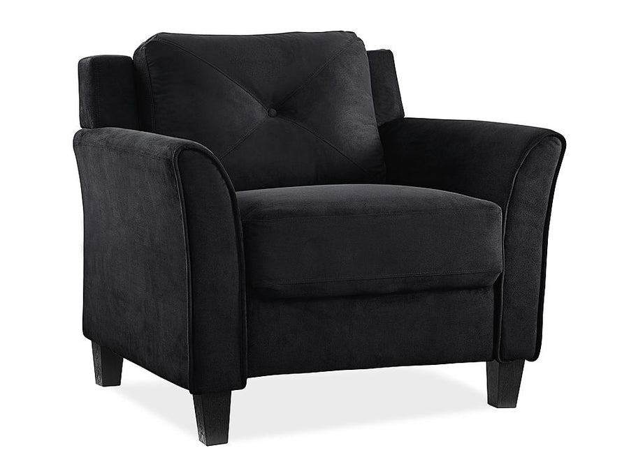 Lifestyle Solutions - Hartford Chair Upholstered Fabric Curved Arms - Black_0