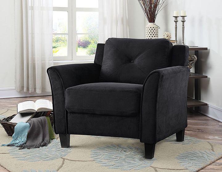 Lifestyle Solutions - Hartford Chair Upholstered Fabric Curved Arms - Black_2