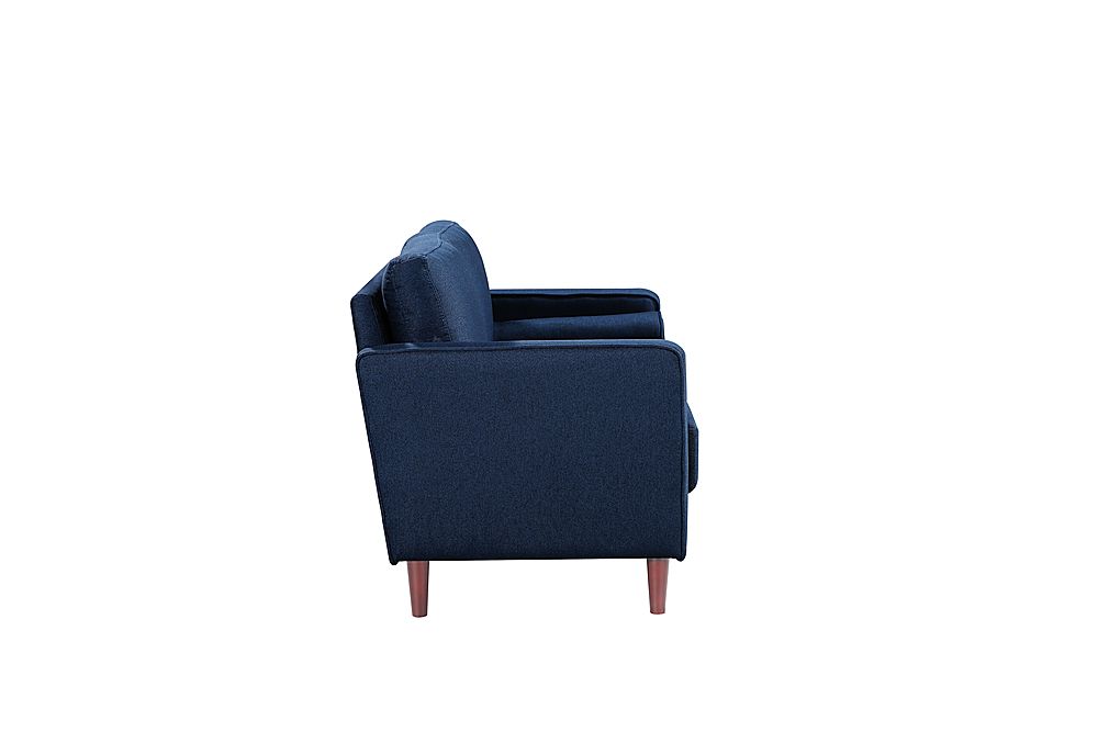 Lifestyle Solutions - Langford Chair with Upholstered Fabric and Eucalyptus Wood Frame - Navy Blue_2