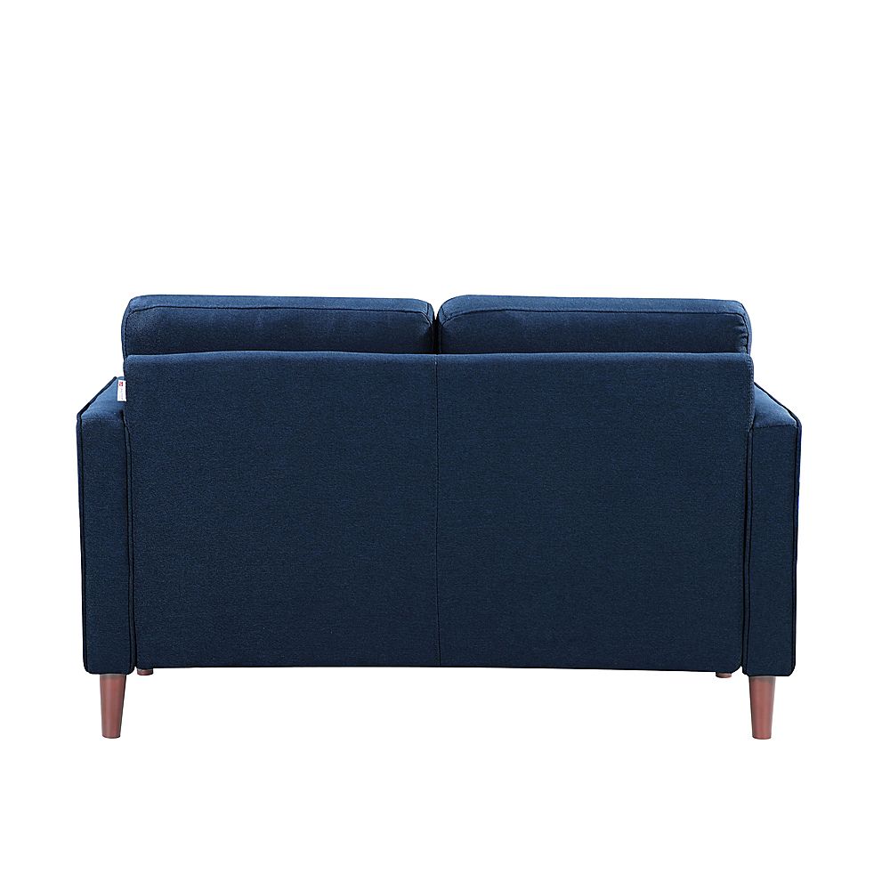 Lifestyle Solutions - Langford Loveseat with Upholstered Fabric and Eucalyptus Wood Frame - Navy Blue_2